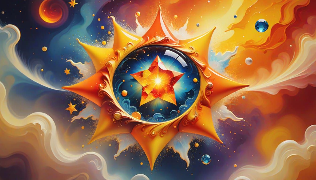 Surreal Star Swirl in Chagall-Inspired Style