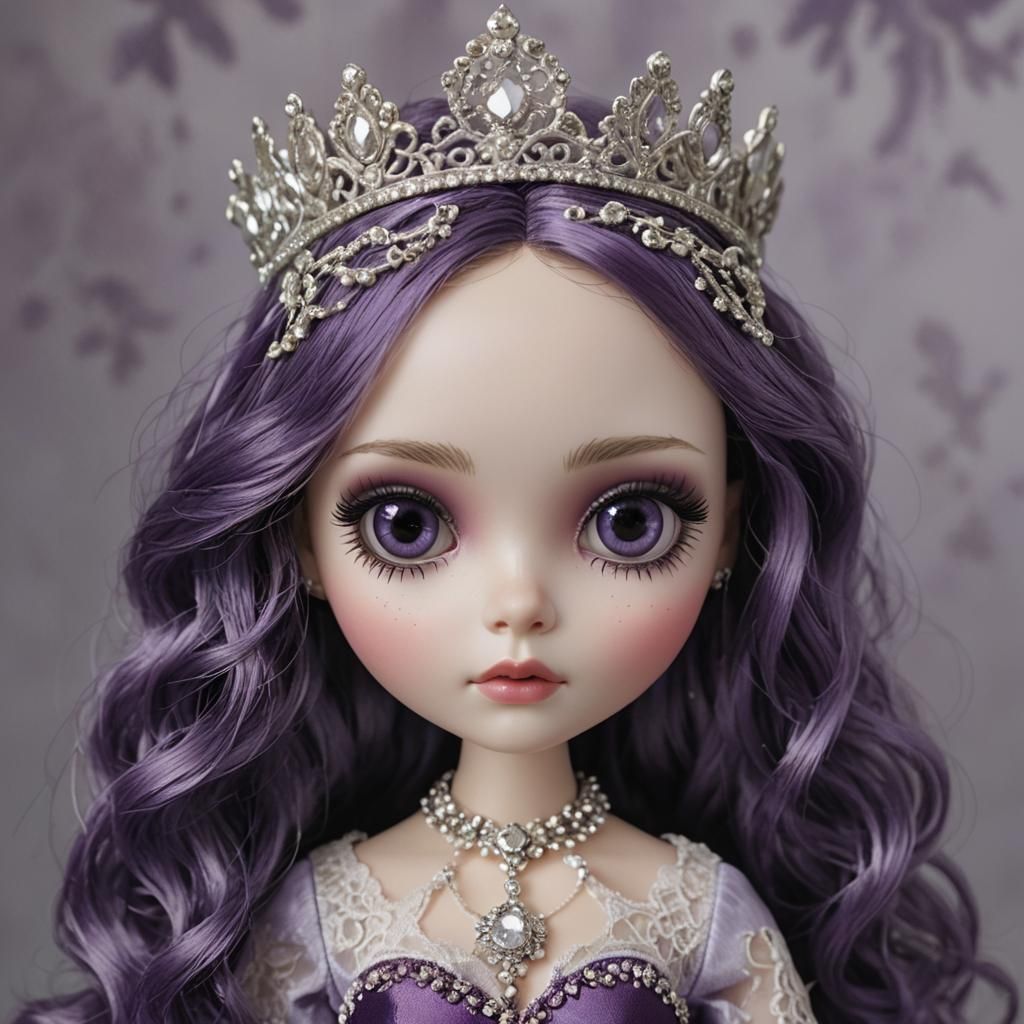 Blythe Doll's Enchanted Kiss: A Hyperrealistic Portrait