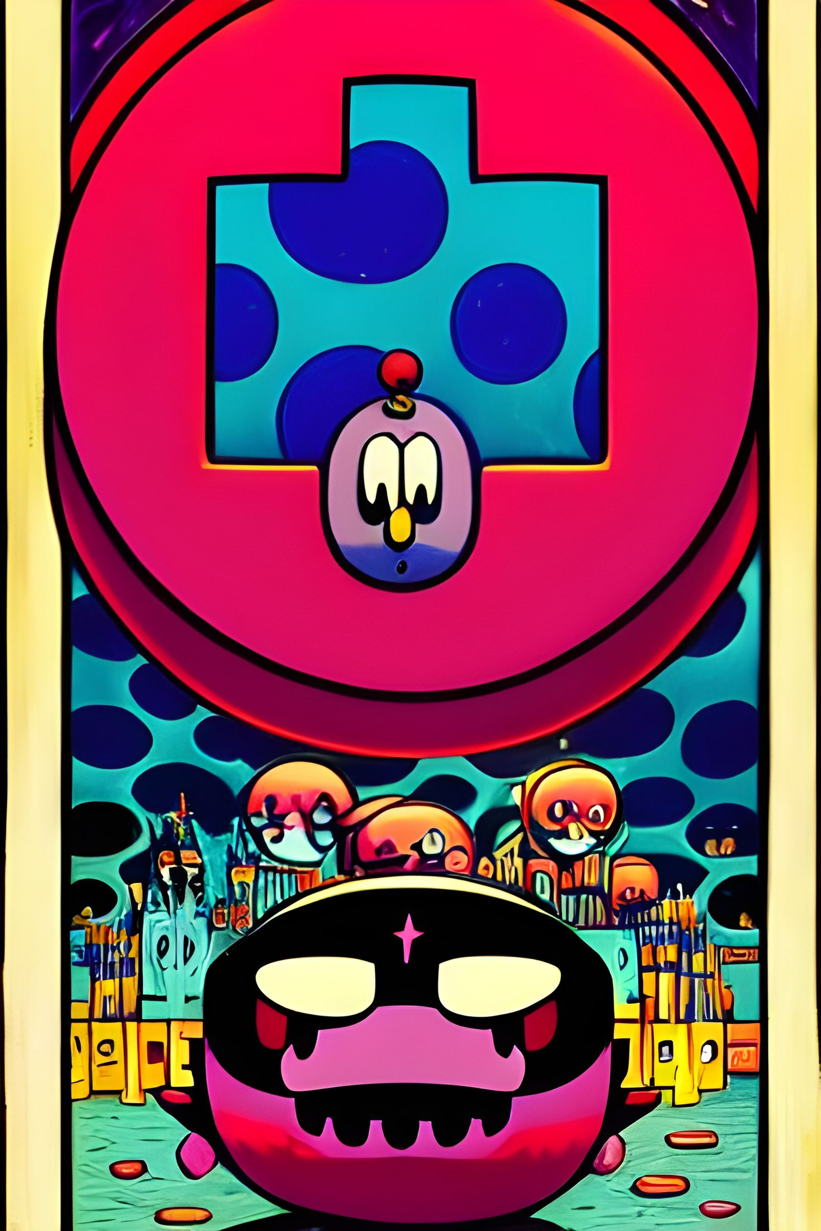 Kirby in Burtonesque Street Art Style