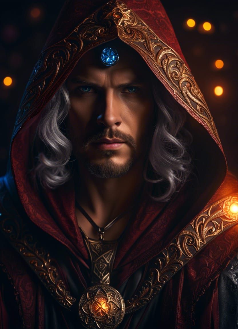 Detailed Portrait of a Fantasy Mage in Photorealistic Style