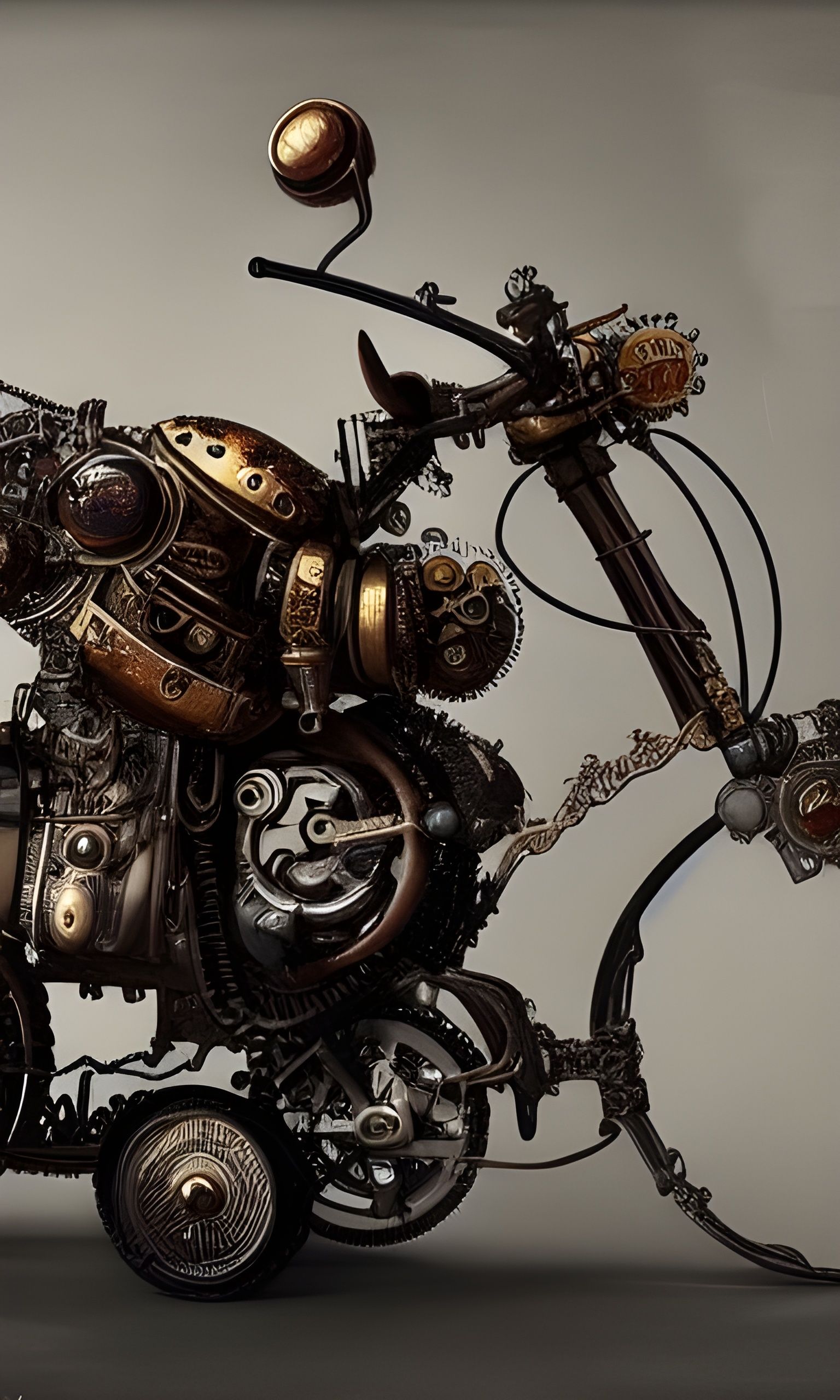 Steampunk Mechanical Racing Vespa Motorcycle