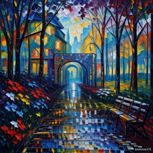 Vibrant Mosaic Patchwork in Expressionist Style