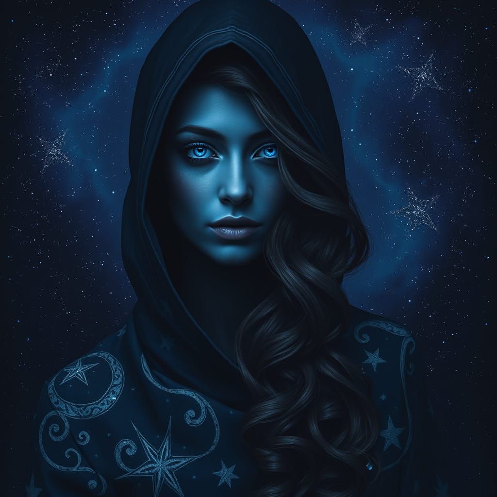Celestial Enchantress in Midnight Attire