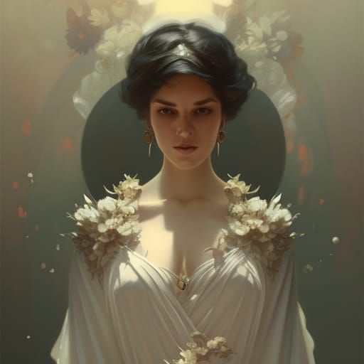 Queen of Sheba Portrait in Art Nouveau Style