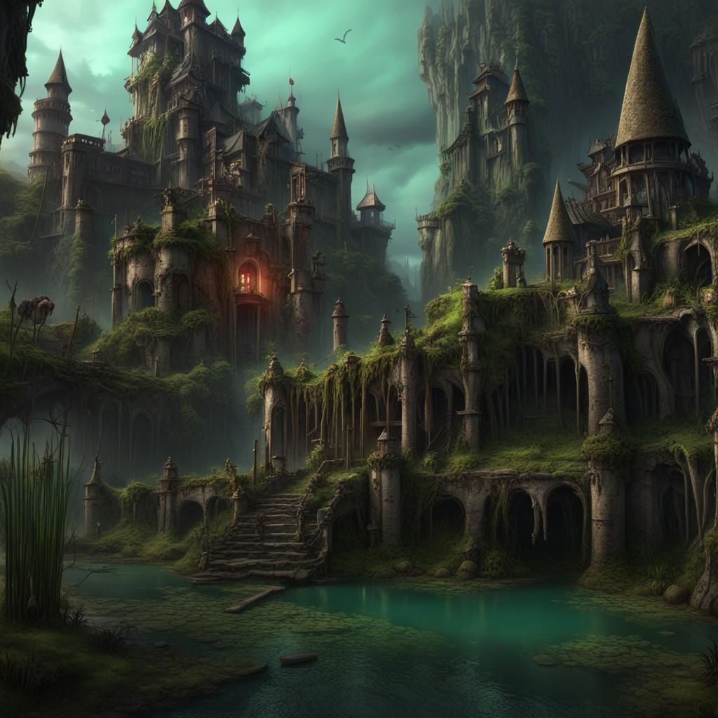 Fantastical Voodoo Fortress in Haitian Swamps