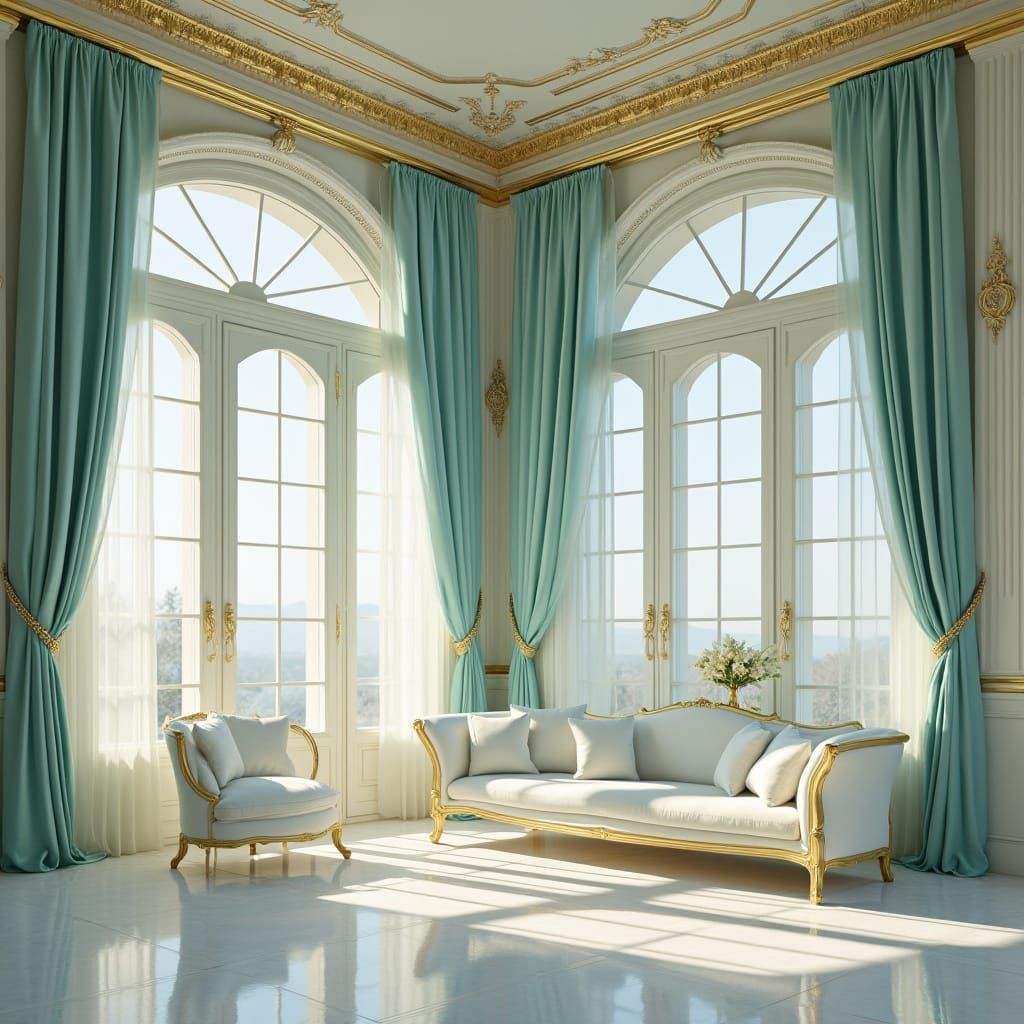 Surreal Palace Interior Blends Baroque and Modern Elegance