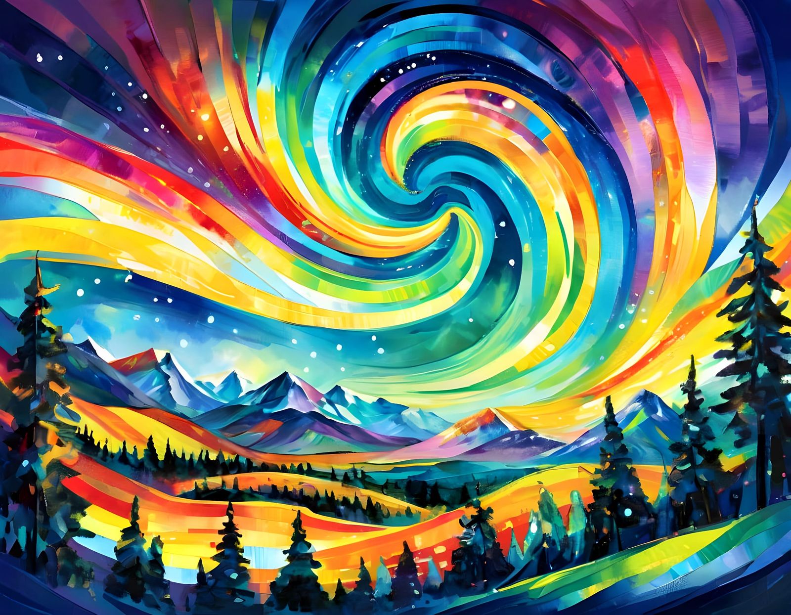 Prismatic Tape Aurora Loop, Expressionism