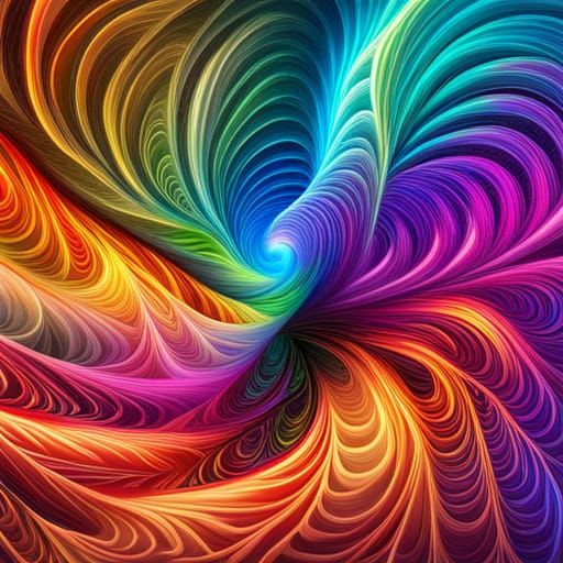 Rainbow Swirls: Holographic Astral Cosmic Illustration