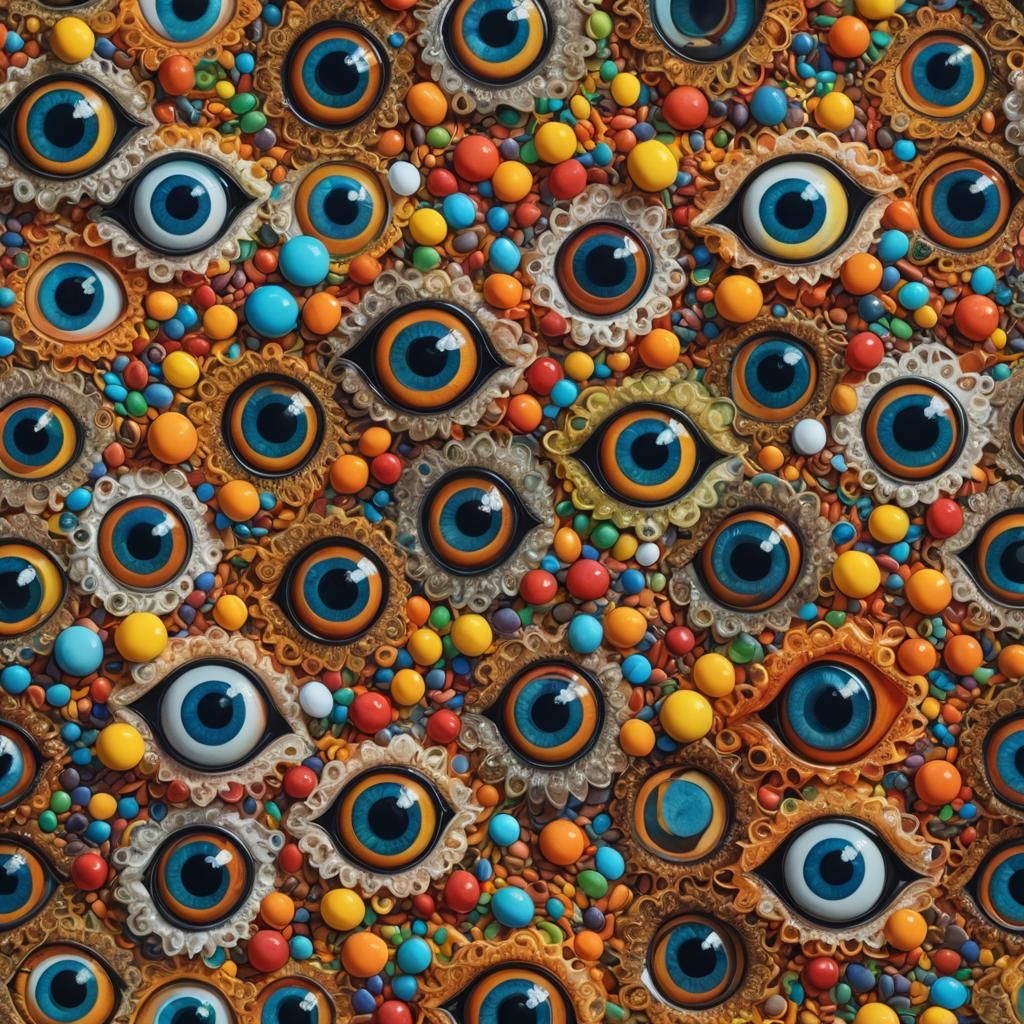 Intricate Painting of Scary Eyes in Hyperrealistic Style