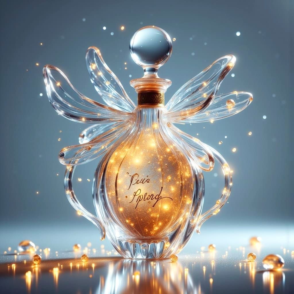 Luxury Glass Bottle with Shimmering Sand and Fancy Label