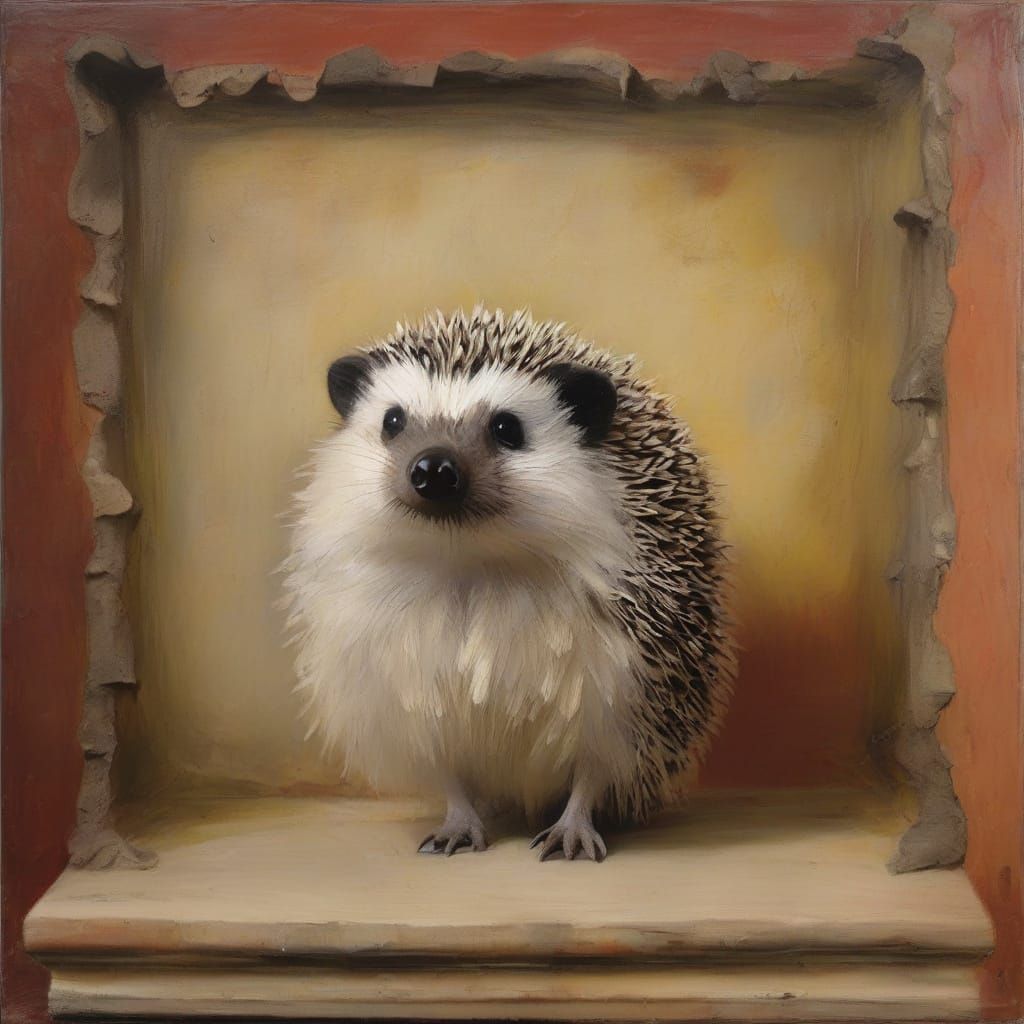 Emotional Hedgehog Finding Inner Peace in Rothko Style