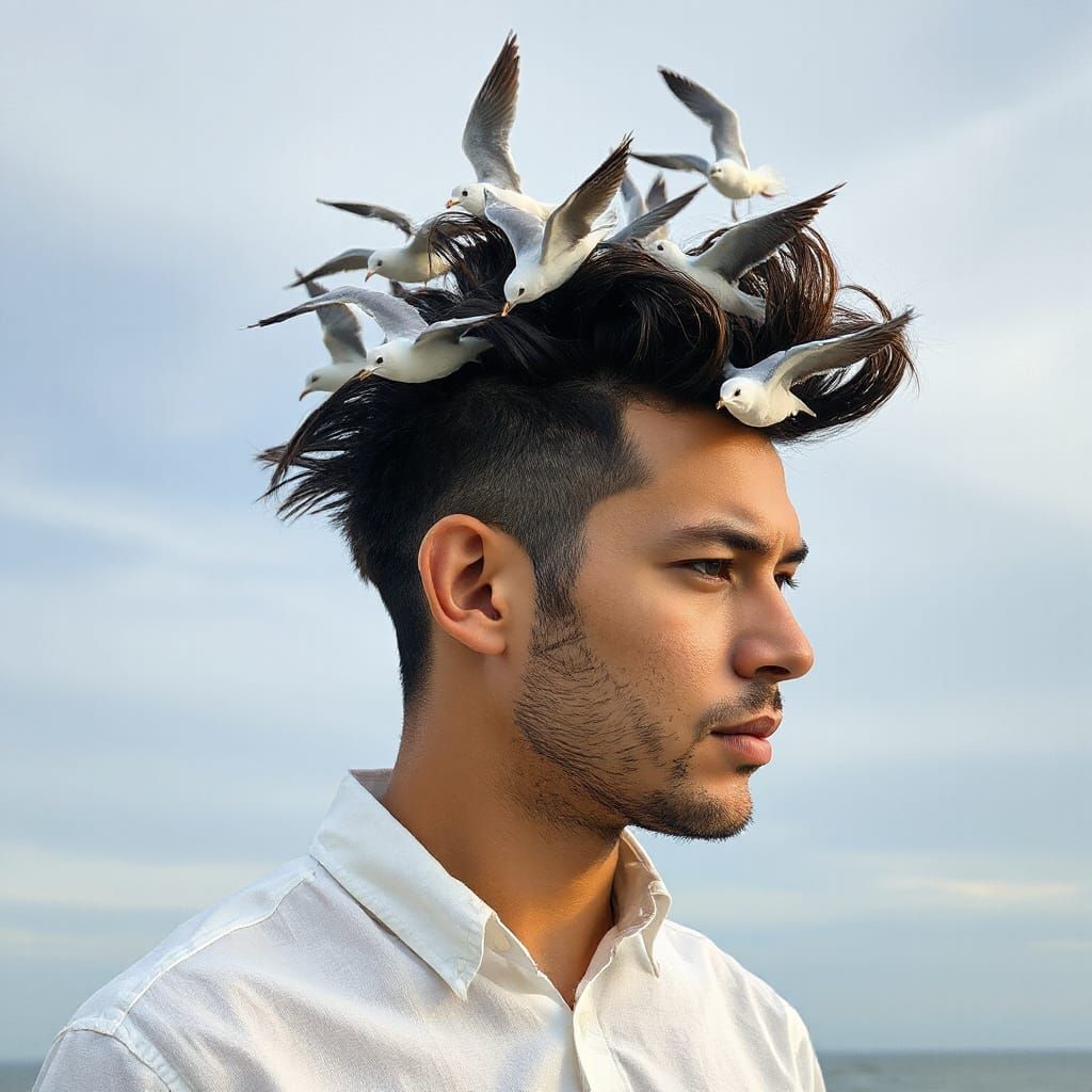 Sculpted Seagull Hair: An Avante-Garde Hairstyle
