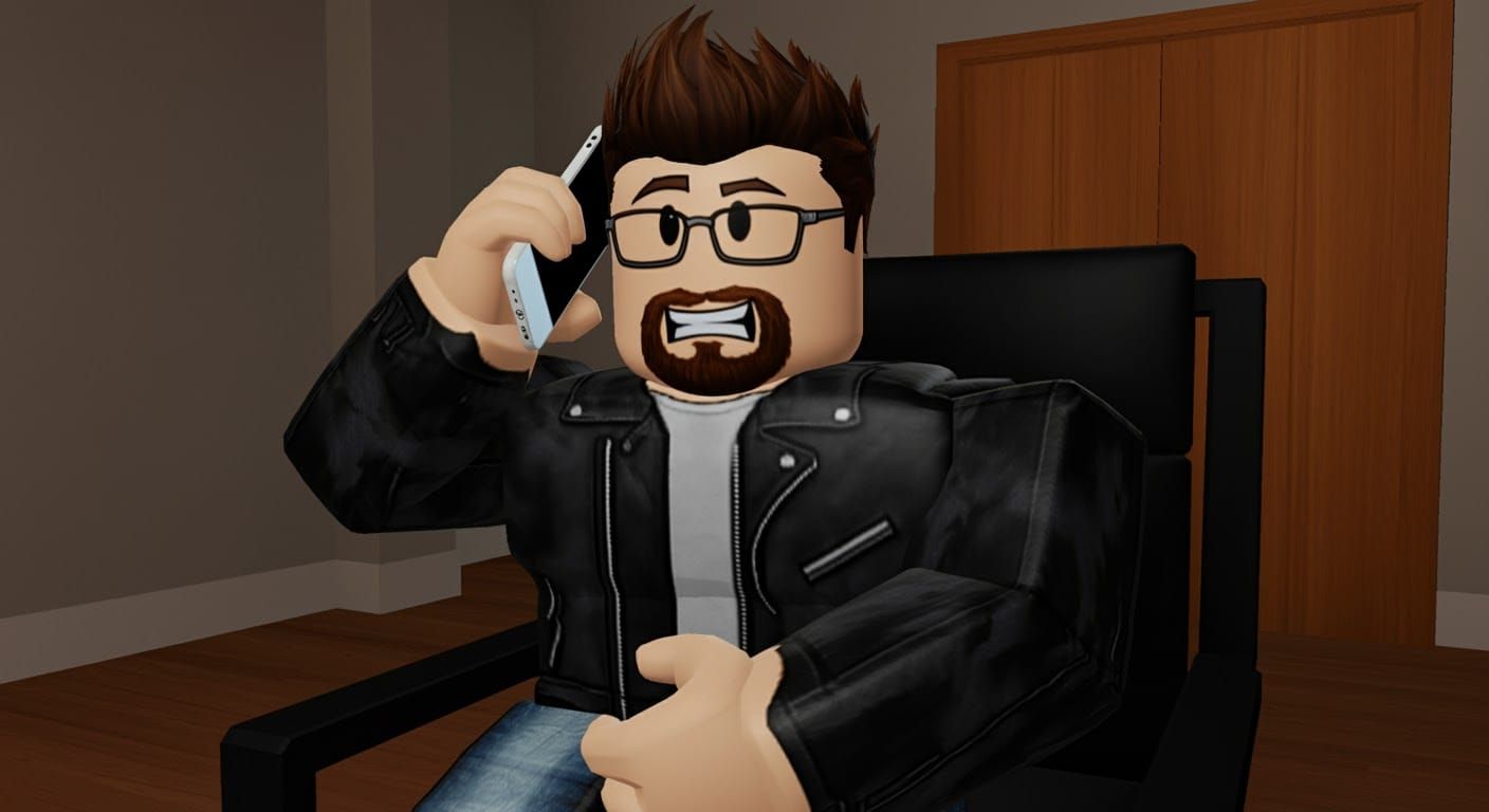 Roblox Avatar of Man in Leather Jacket