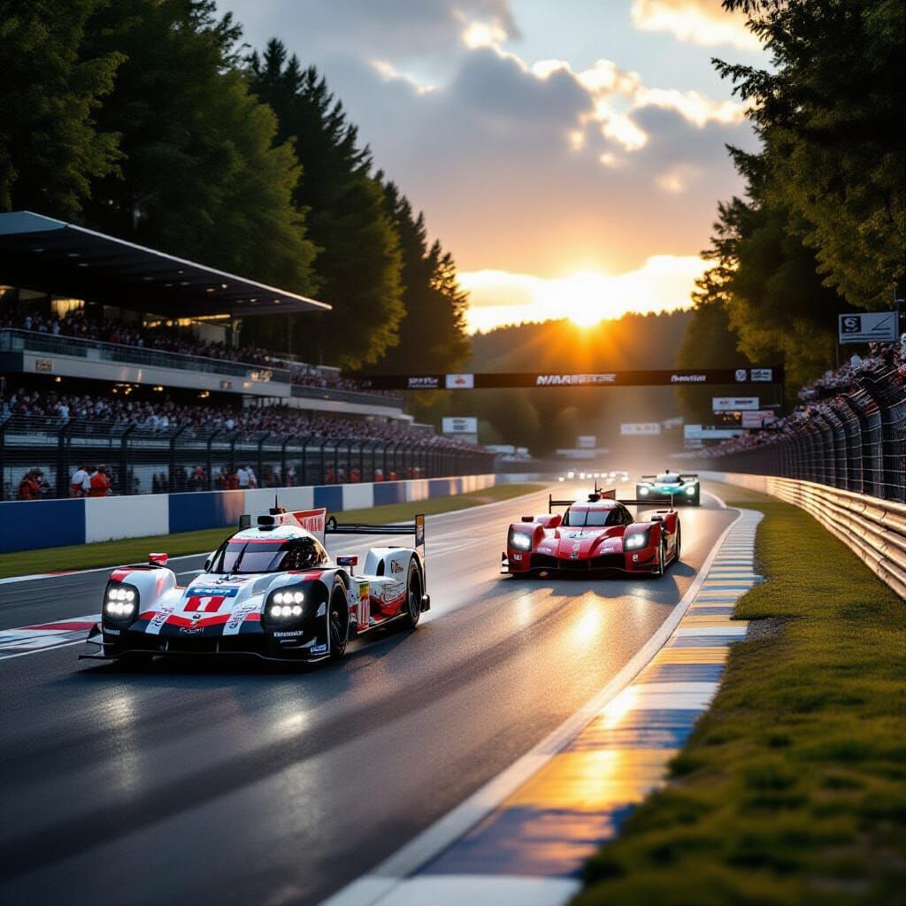 Porsche 919 LMP1 Races Ferrari 499P at Le Mans