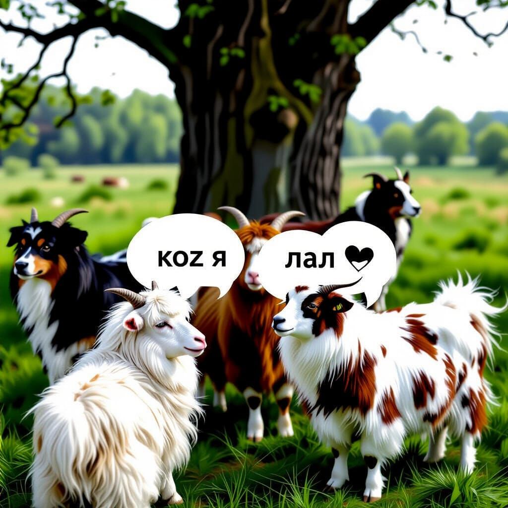 Goats Grazing in a Sunny Pasture