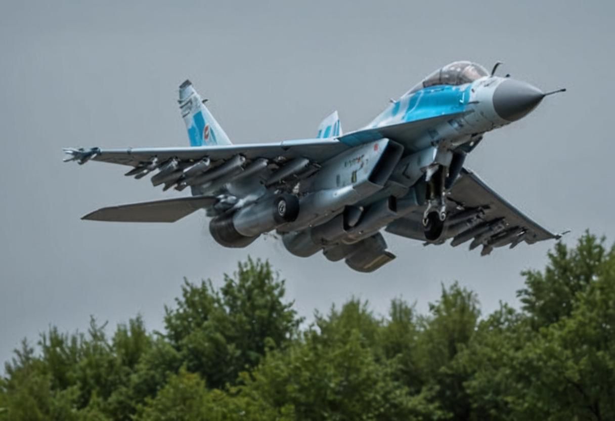Dynamic MIG 35 Fighter Jet in Flight