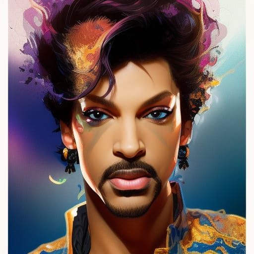 Prince Pop Art Portrait in Digital Style