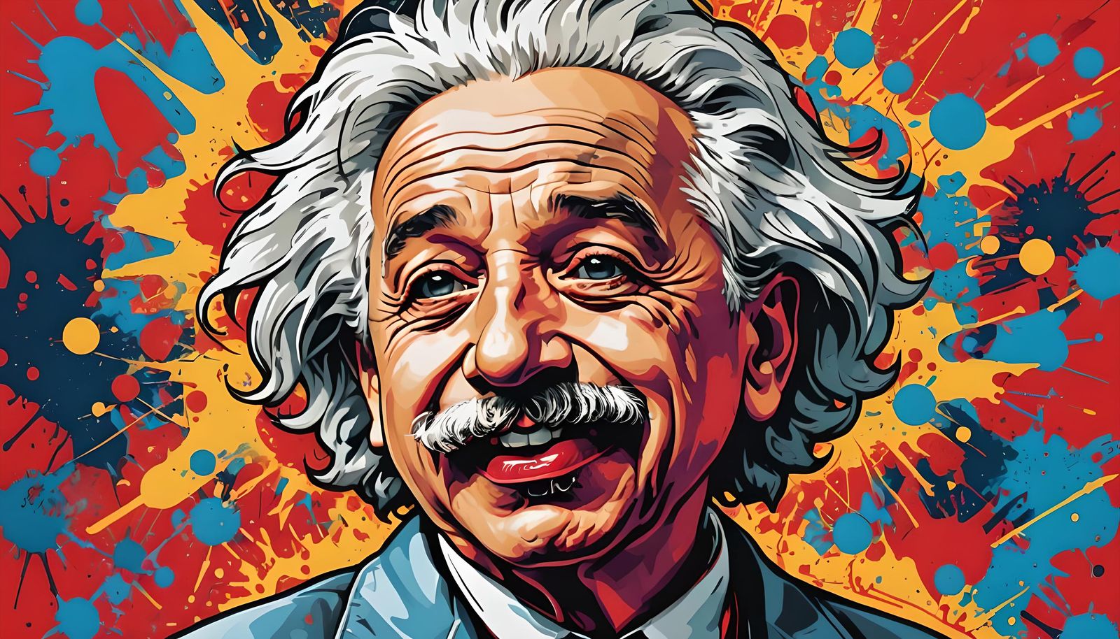 Sarcastic Einstein in Graffiti Pop-Art Style