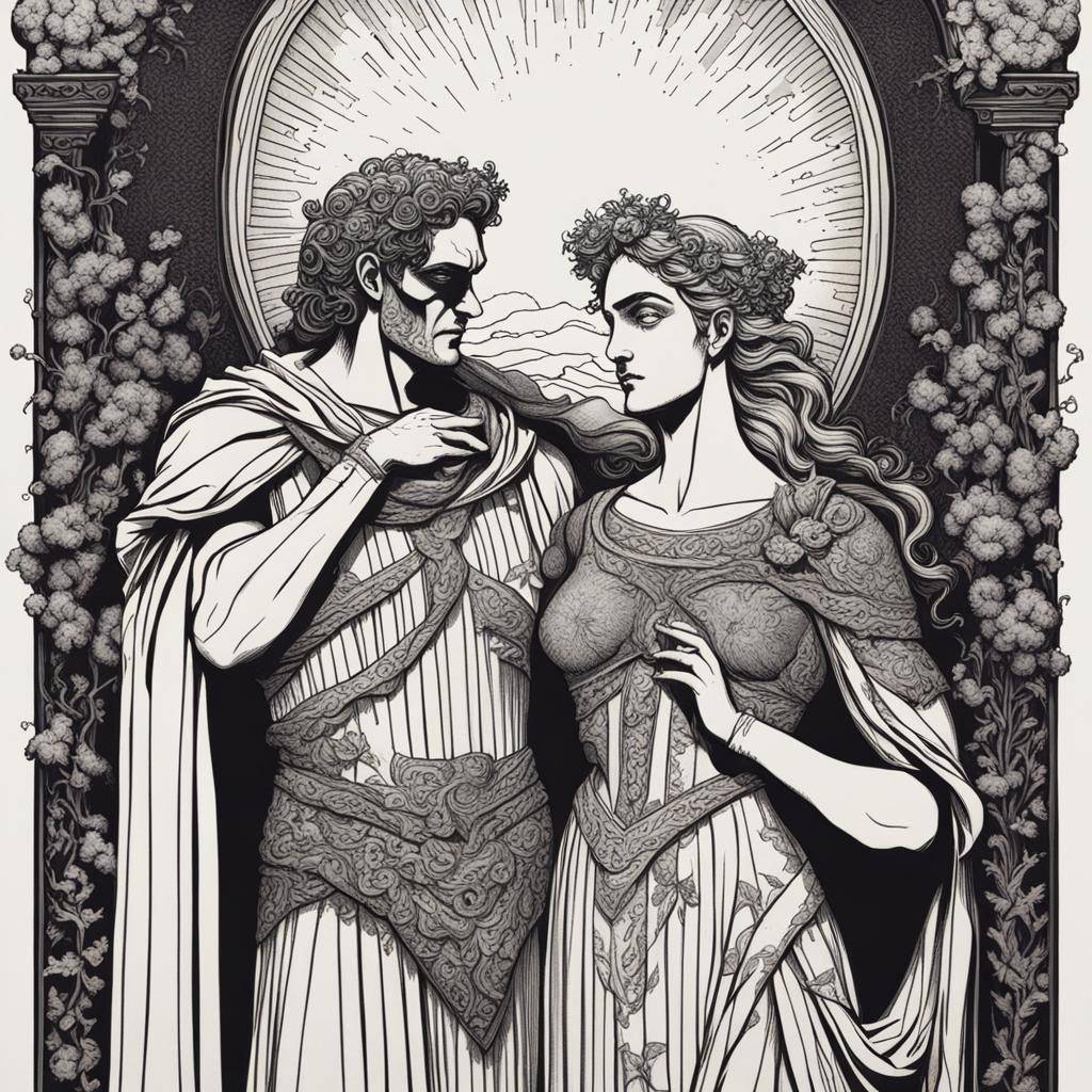 Hades and Persephone: Thermal Comic Art Portrait
