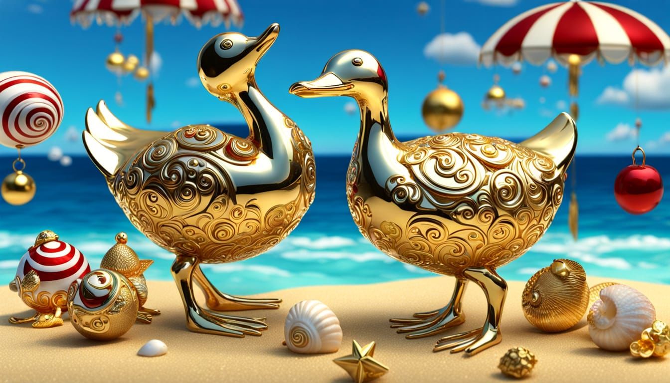 Cherry Beach Holiday in Art Nouveau Style