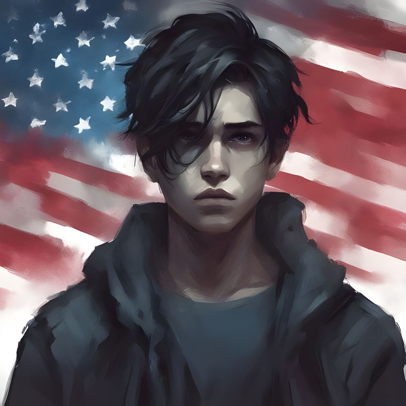 Creepy Realistic Portrait of a Lonely Teenager