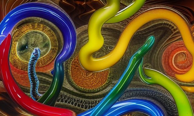 Yin Yang in Sculptured Chihuly Glass