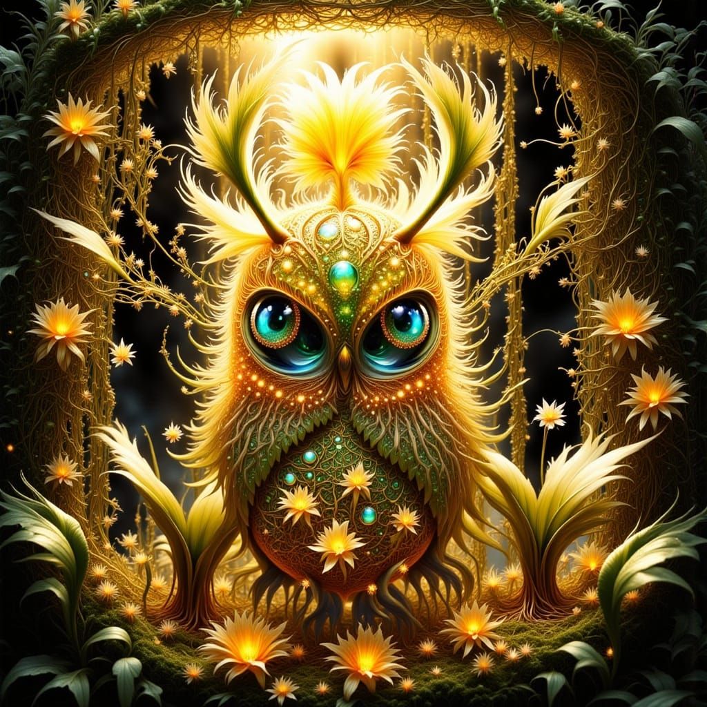 Floral Owl Collection in Root Shelf Landscape