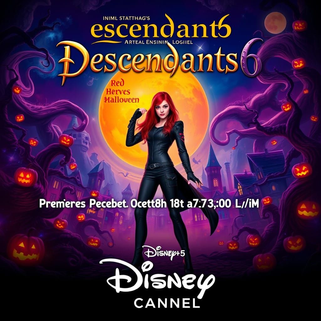 Descendants 6: Red Saves Halloween in Epic Fantasy Style Pos...
