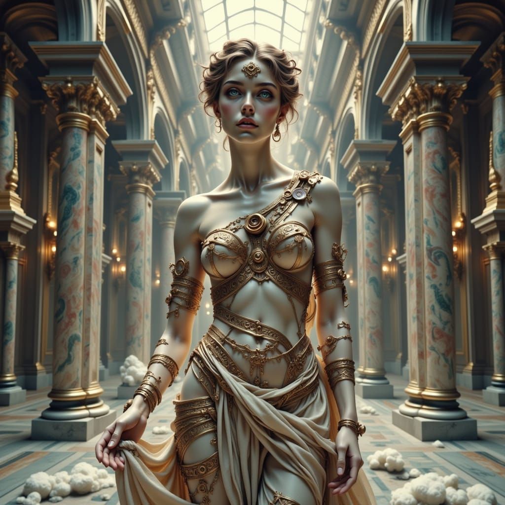 Venus Statue as Vintage RAW Photo with Cosmic Coil