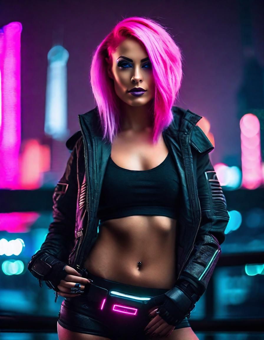 Pink Haired Cyberpunk Chick