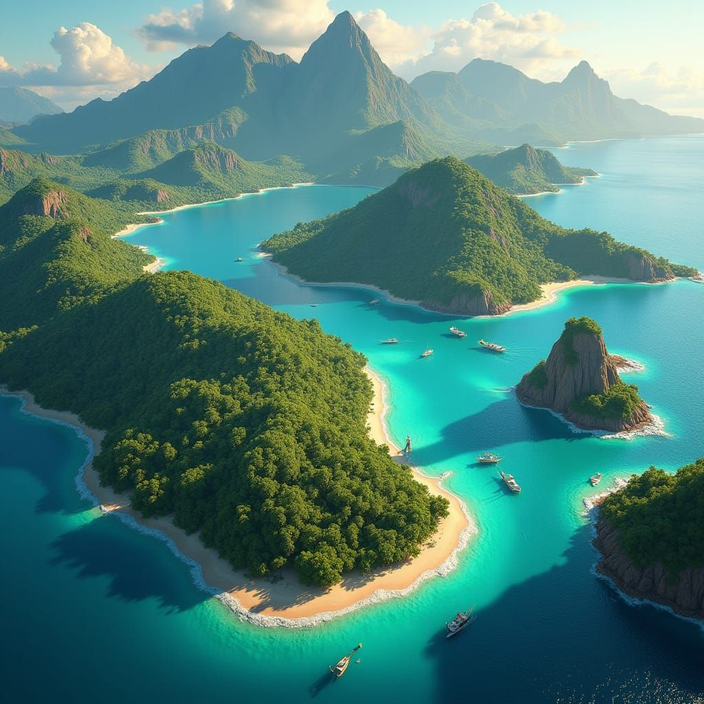 Arawak Ancestral Lands: Tropical Map Art