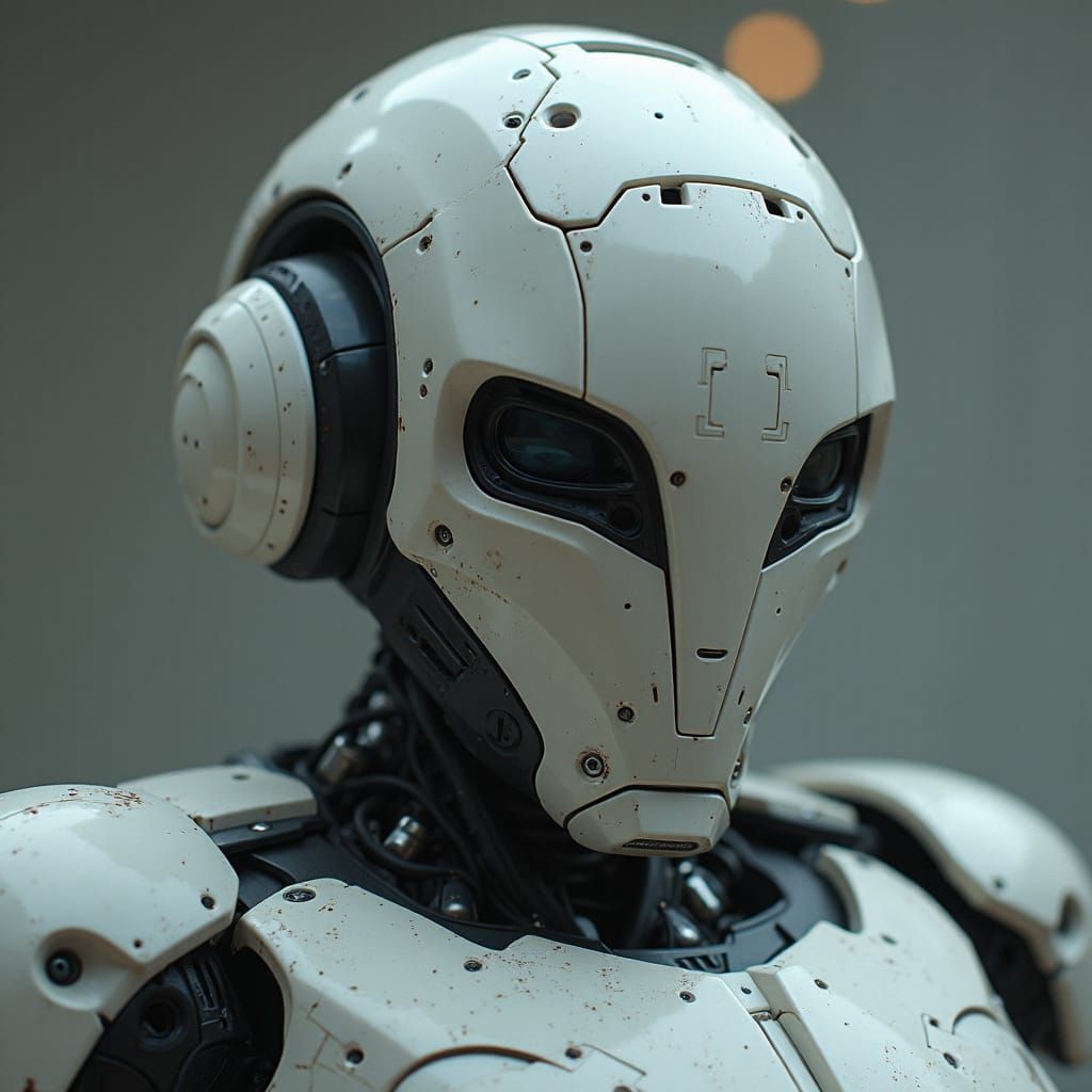 Striking Robot Head with Blunt Features