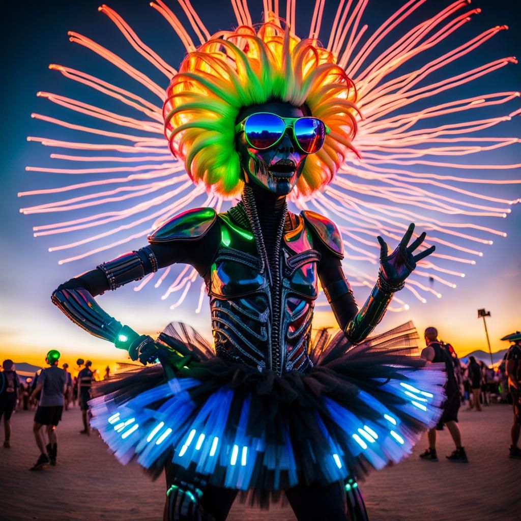 Xenomorph Raves at Burning Man in Psychedelic Art