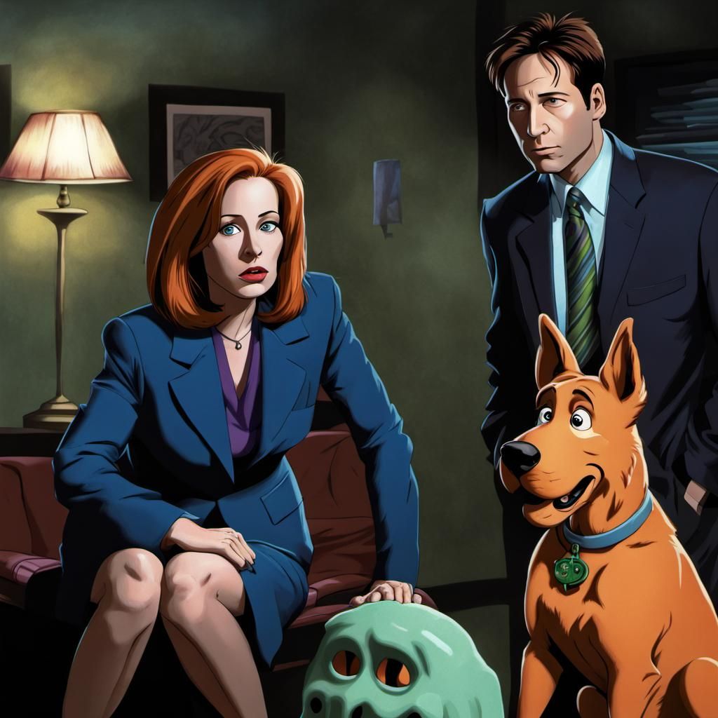 Mulder, Scully, and Scooby Doo See Alien Ghost