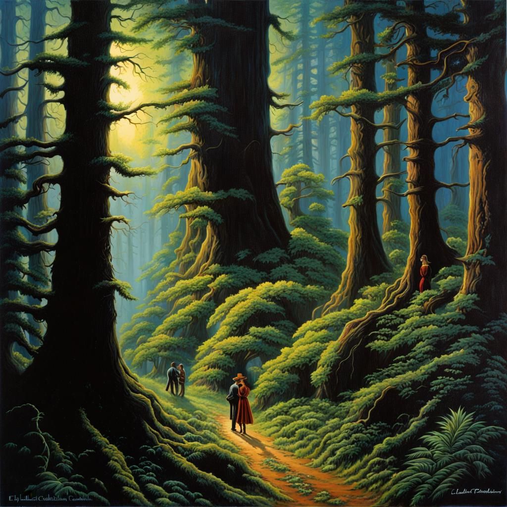 Eldritch Forest Painting in Fantasy Art Style