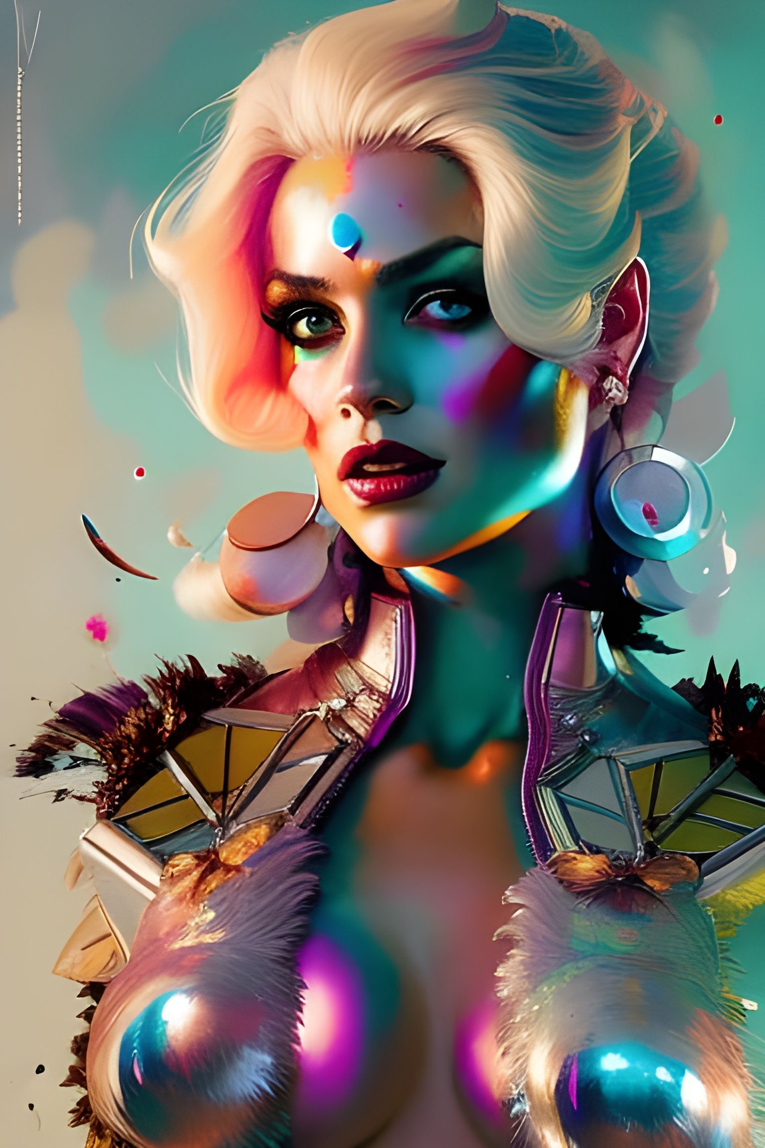 Hyperrealistic Harley Quinn Speedpainting in Dripping Style