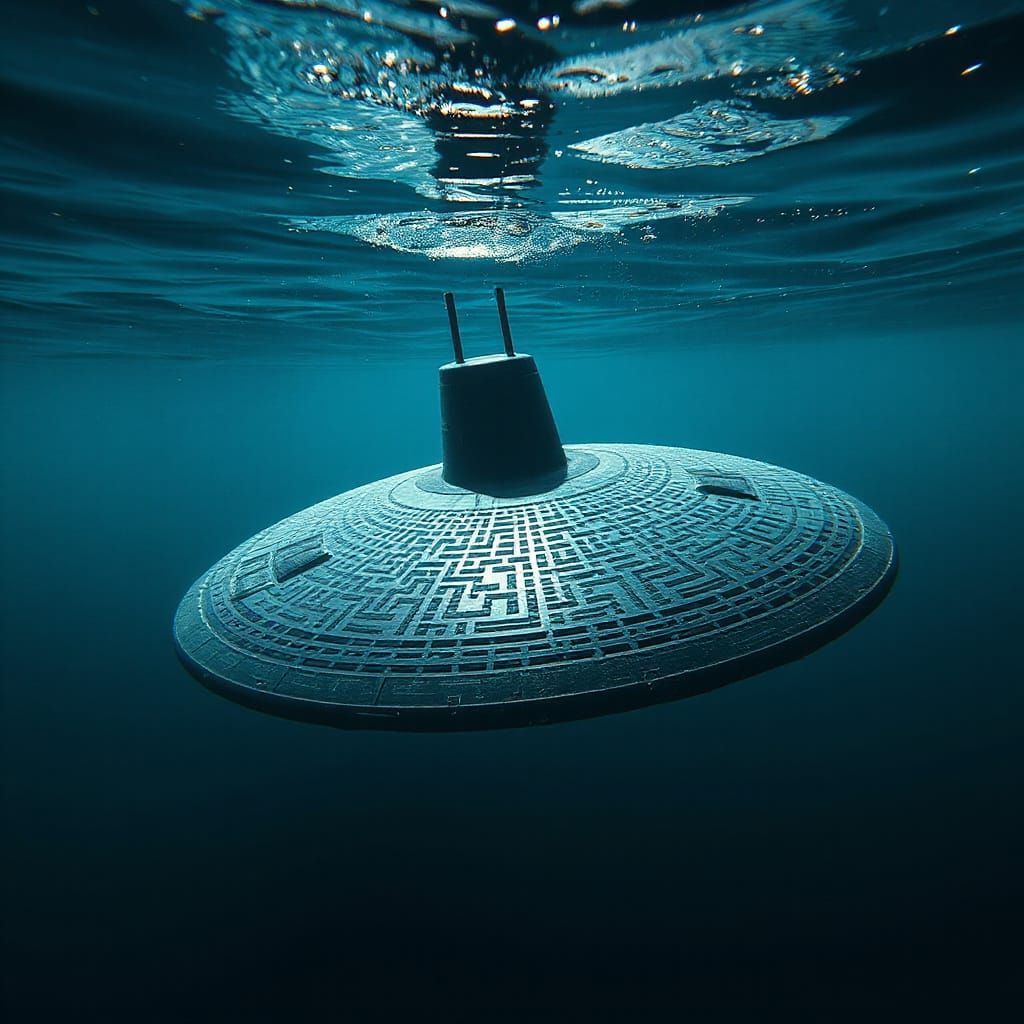 Slippery Disc-Shaped Submarine with Maze Texture