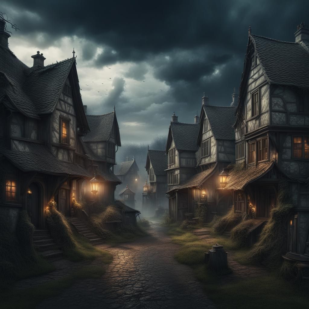 Haunted Village: Epic Digital Matte Painting