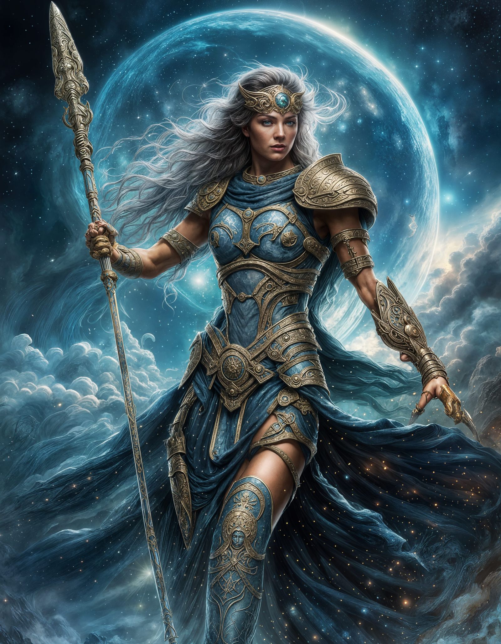 Space Priestess: Roman Spartan Fantasy Art