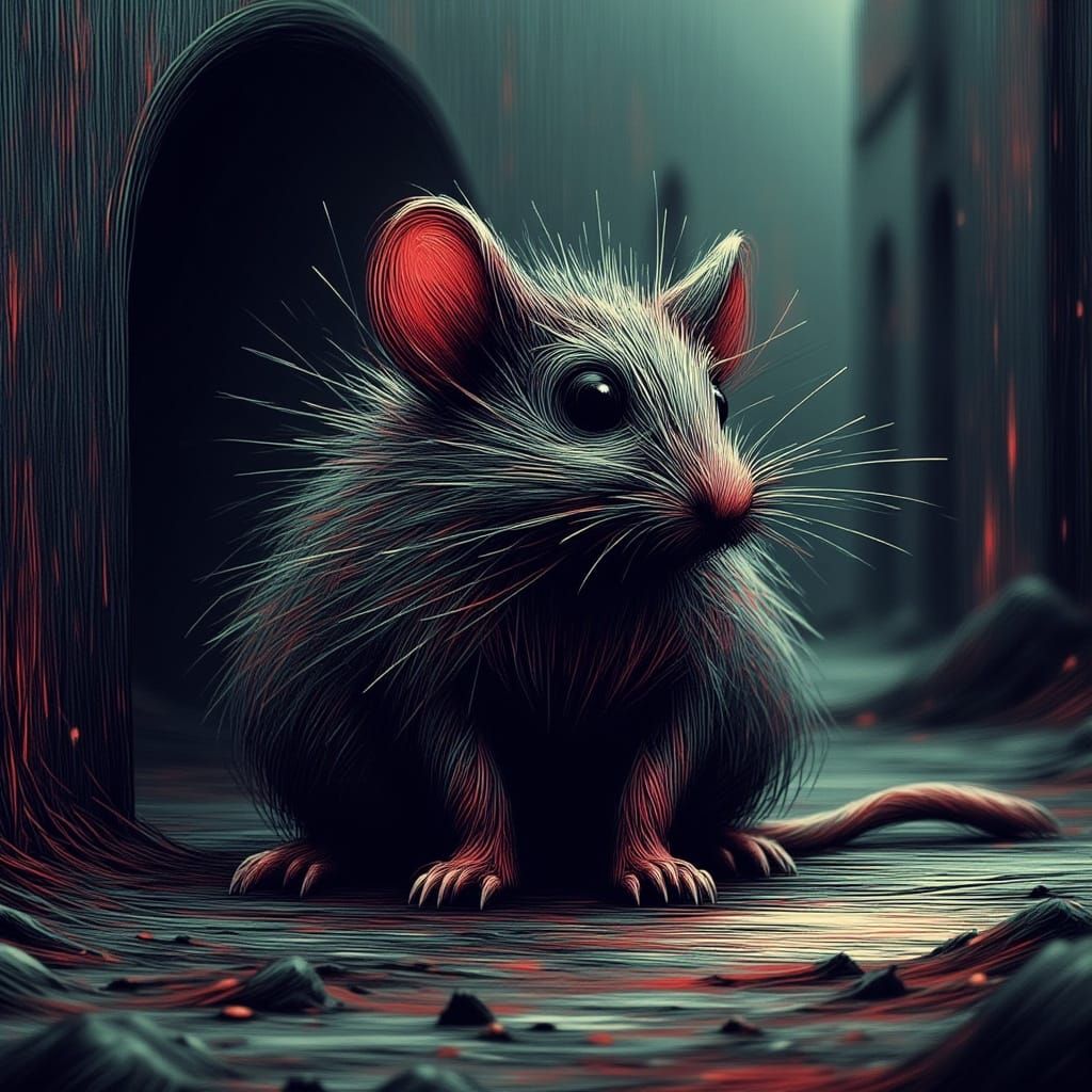 3D Rat in Dark Sewers