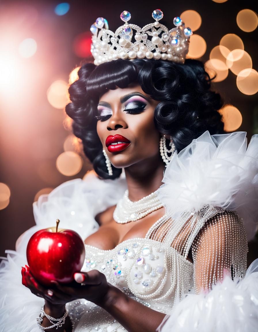 Striking Drag Queen with Crystal Apple, Professional Photo