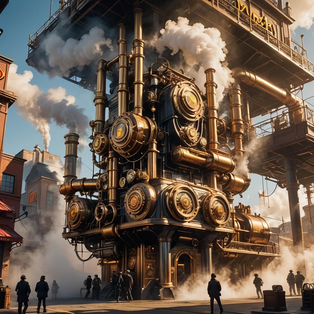 Steampunk McDonald's with Clockwork Engine