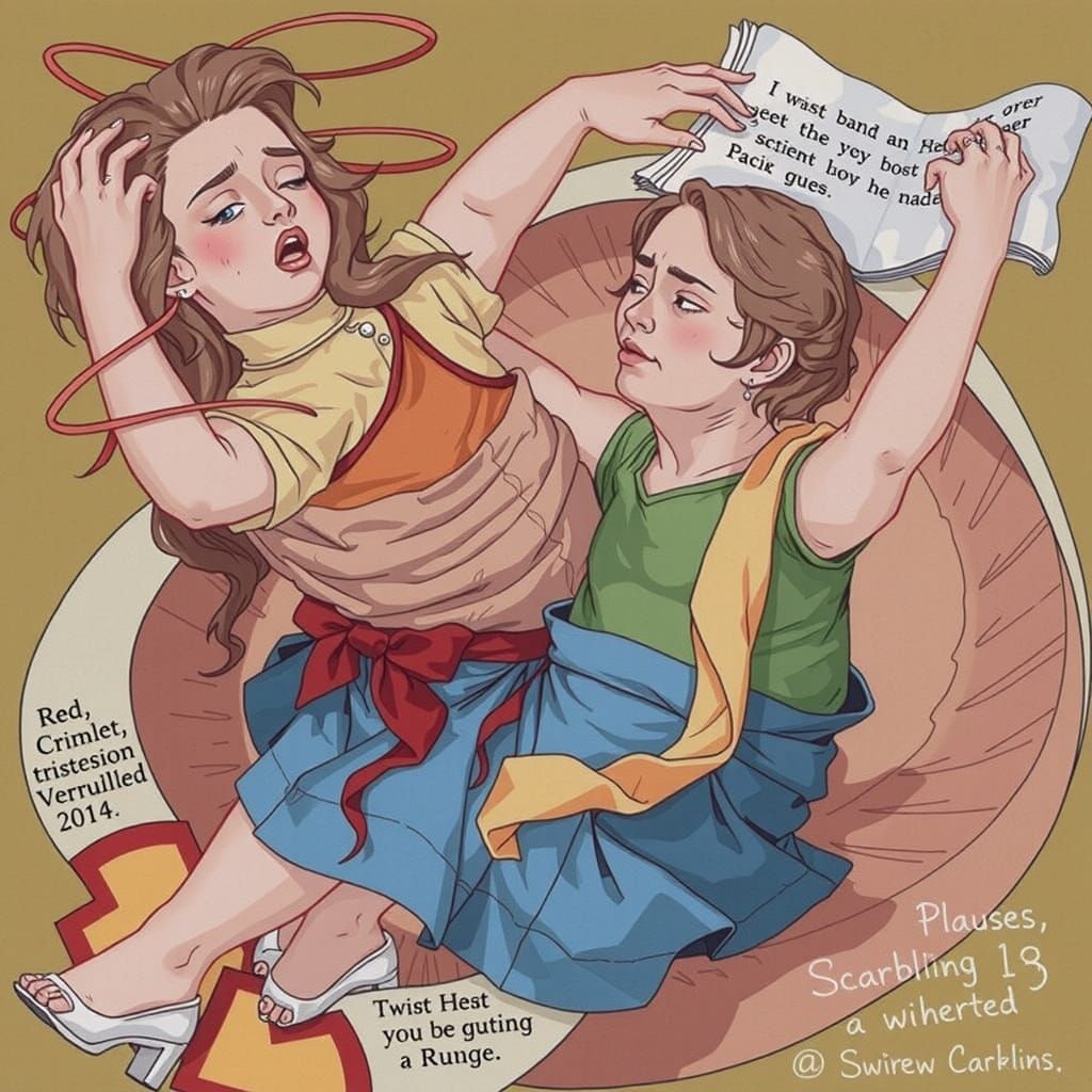 Abstract Swirling Red Forms