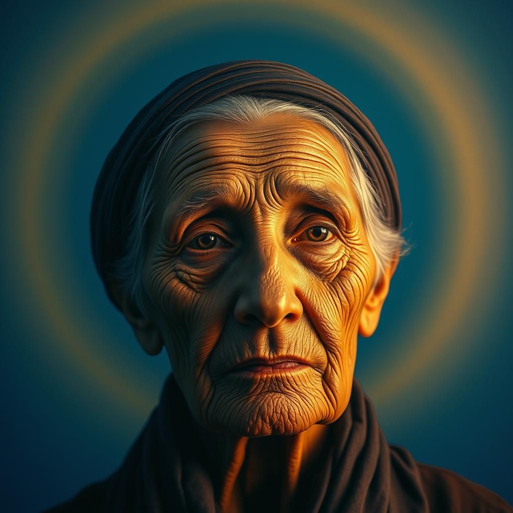 Serene Iranian Woman with Golden Halo