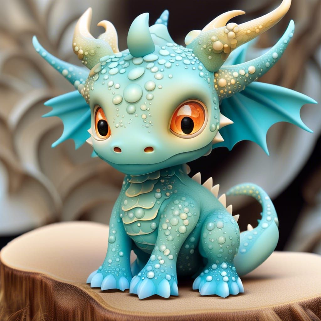 Cosbaby Dragon with Crystalline Sparkles in Cthulhupunk Styl...
