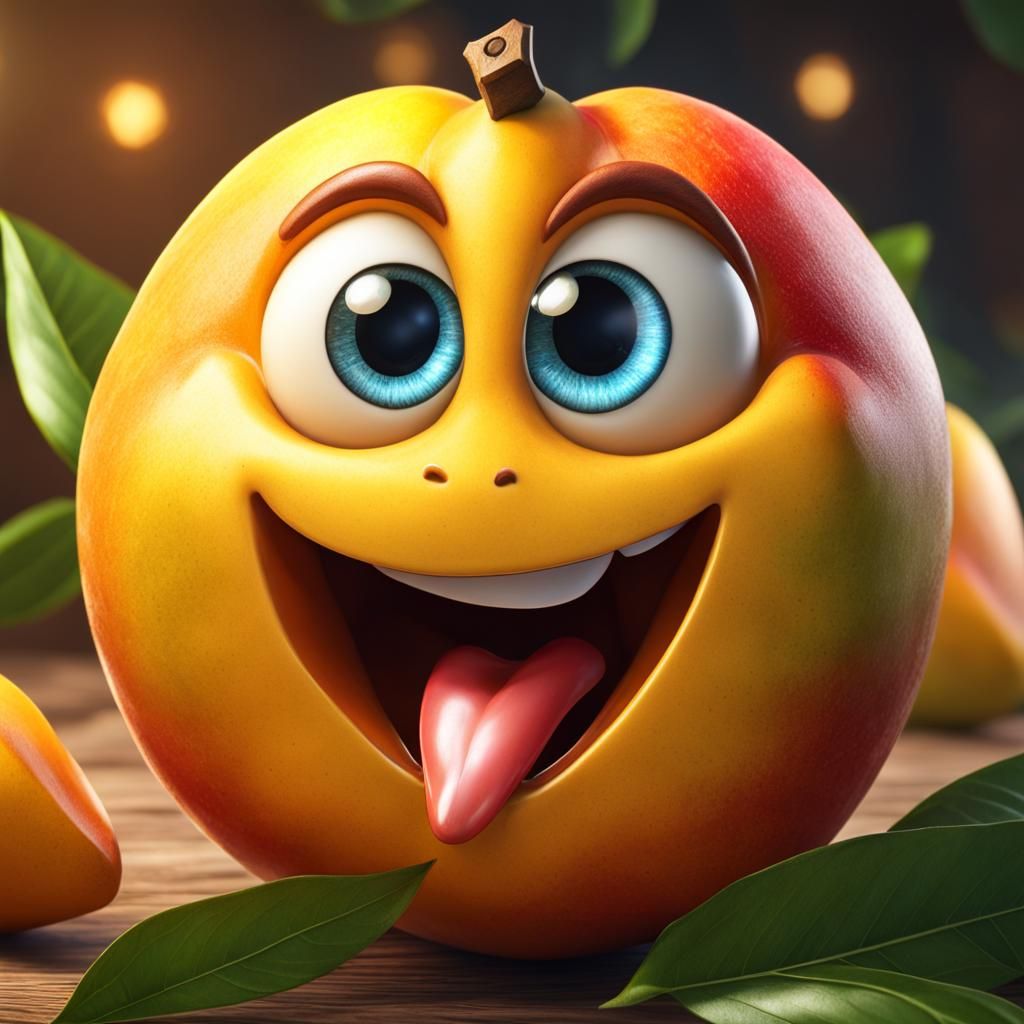 Adorable Mango Character Concept Art in 8K