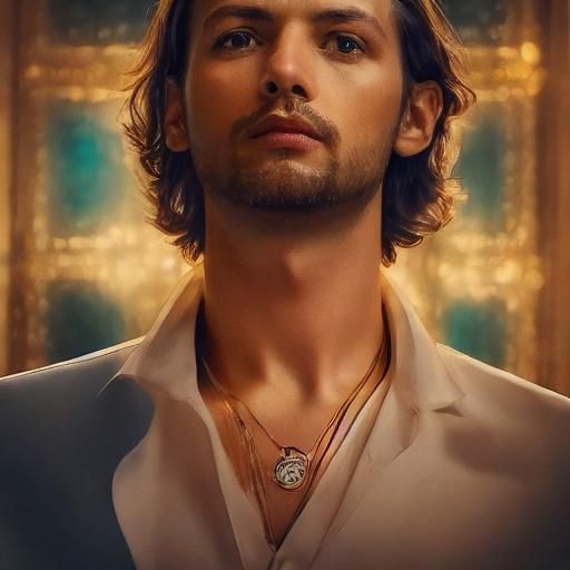 Golden Star of David Necklace on Woman