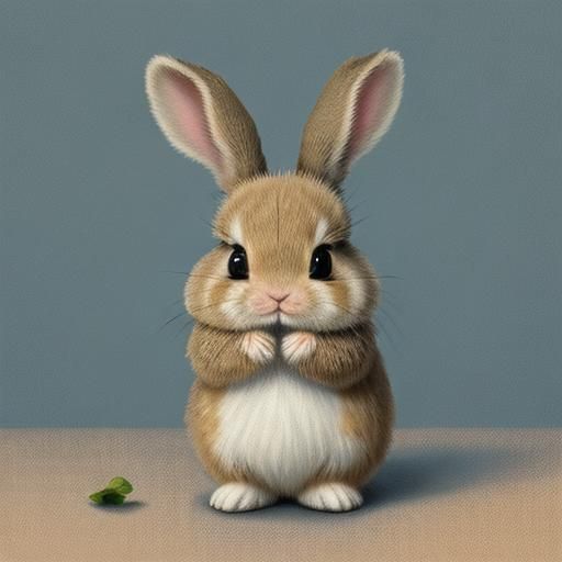 Cute Baby Bunny with Tears