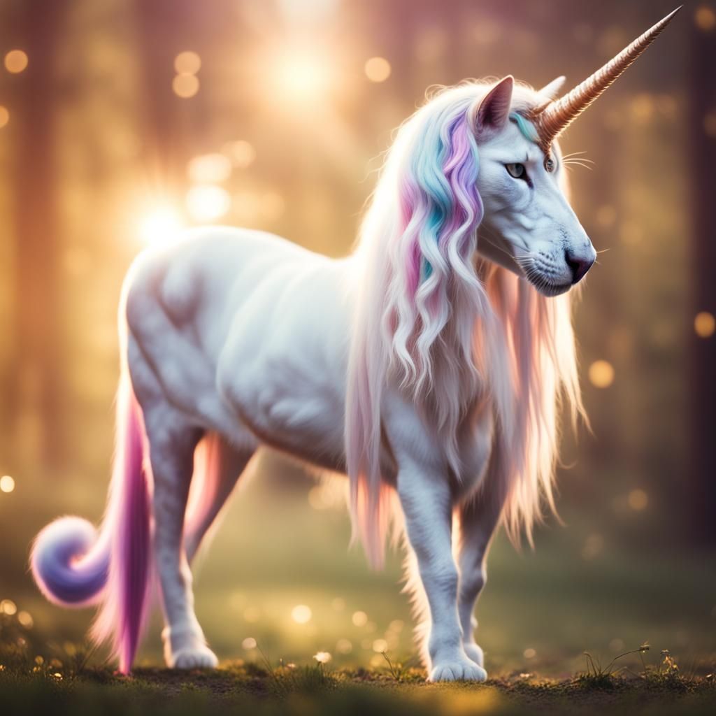 Whimsical Cat Unicorn Hybrid in Professional Photo