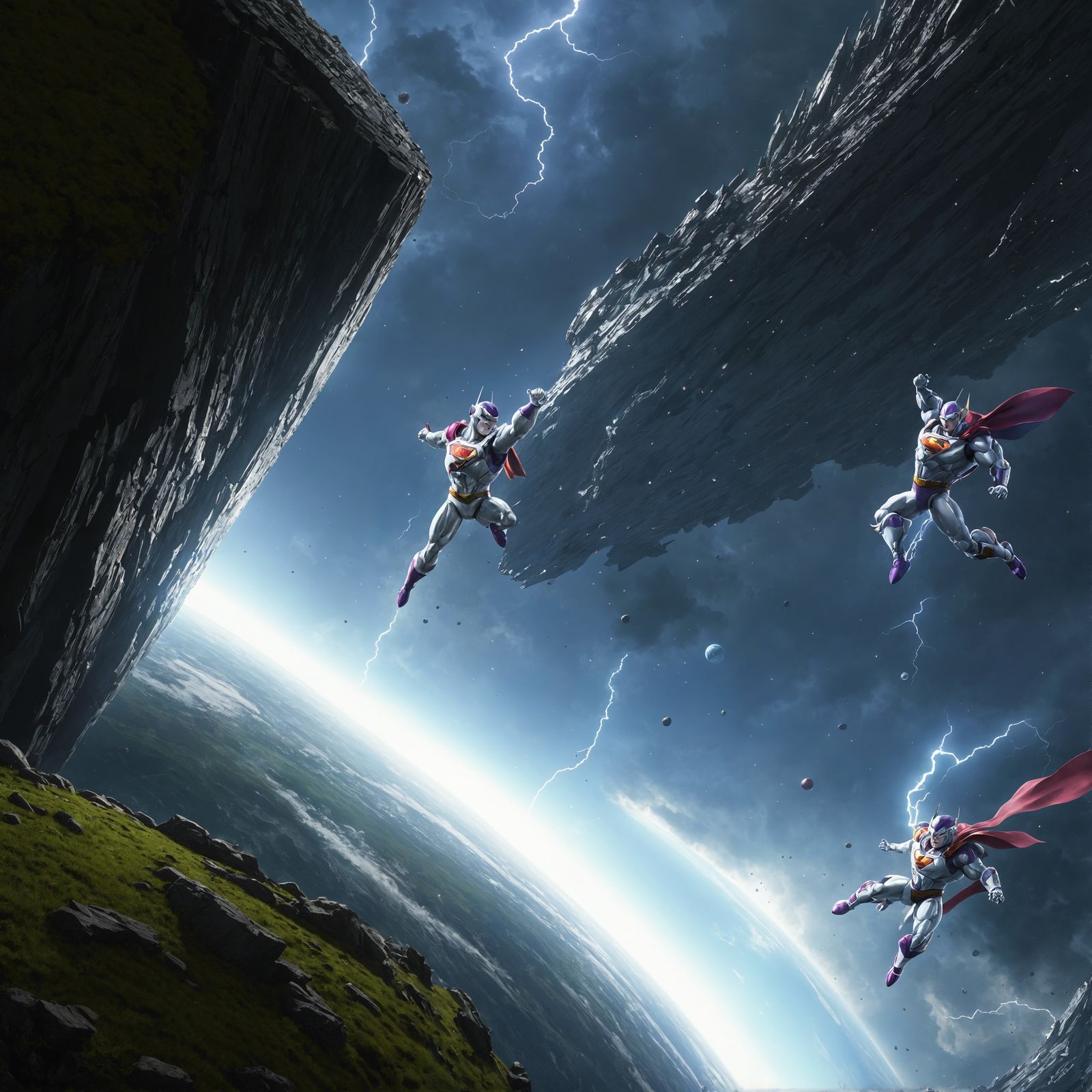 Freeza vs Superman: Hyperdetailed Futuristic Battle